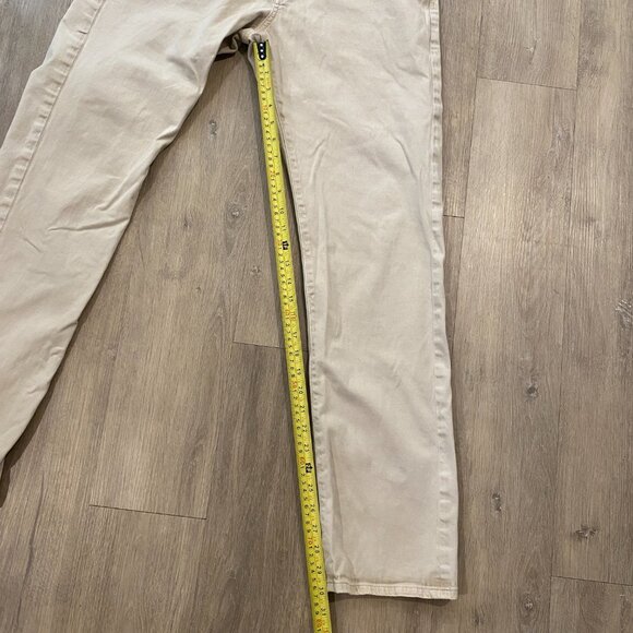 AG Adriano Goldschmied The Graduate Tailored Leg Pants Beige Khaki 34x32 Stretch - Picture 9 of 9